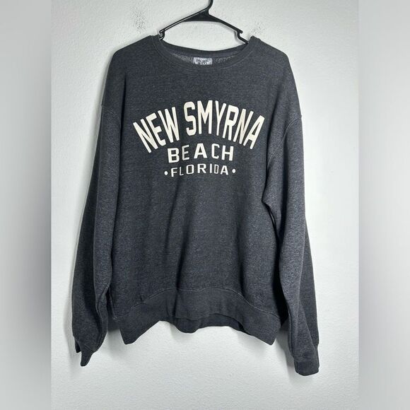 Pacific & Co New Smyrna Beach Florida Gray Long Sleeve Sweatshirt Men’s Size L - Picture 1 of 10